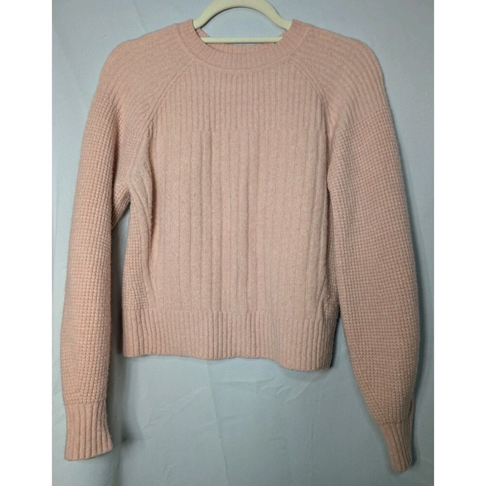 Athleta Women's Pink Ribbed Knit Sweater Cozy S Wool(645)